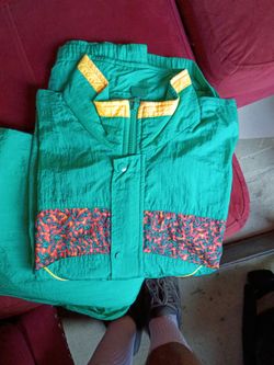 Vintage New balance Teal Windbreaker Jacket and Pants Set