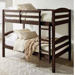 Twin Over Twin Bunk Bed With Mattresses 