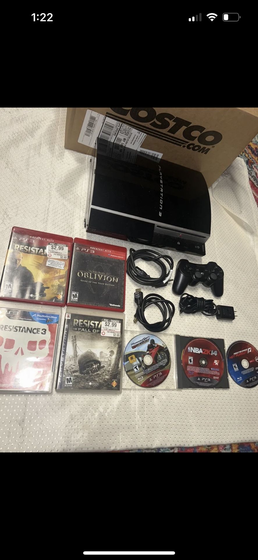 Sony PlayStation 3 PS3 FAT CECHL01 Console + 7 Games Bundle Lot Tested!