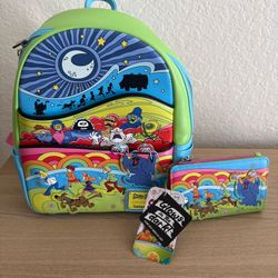 Loungefly Scooby Doo Psychedelic Monster Villains Mini Backpack With Wallet NWT