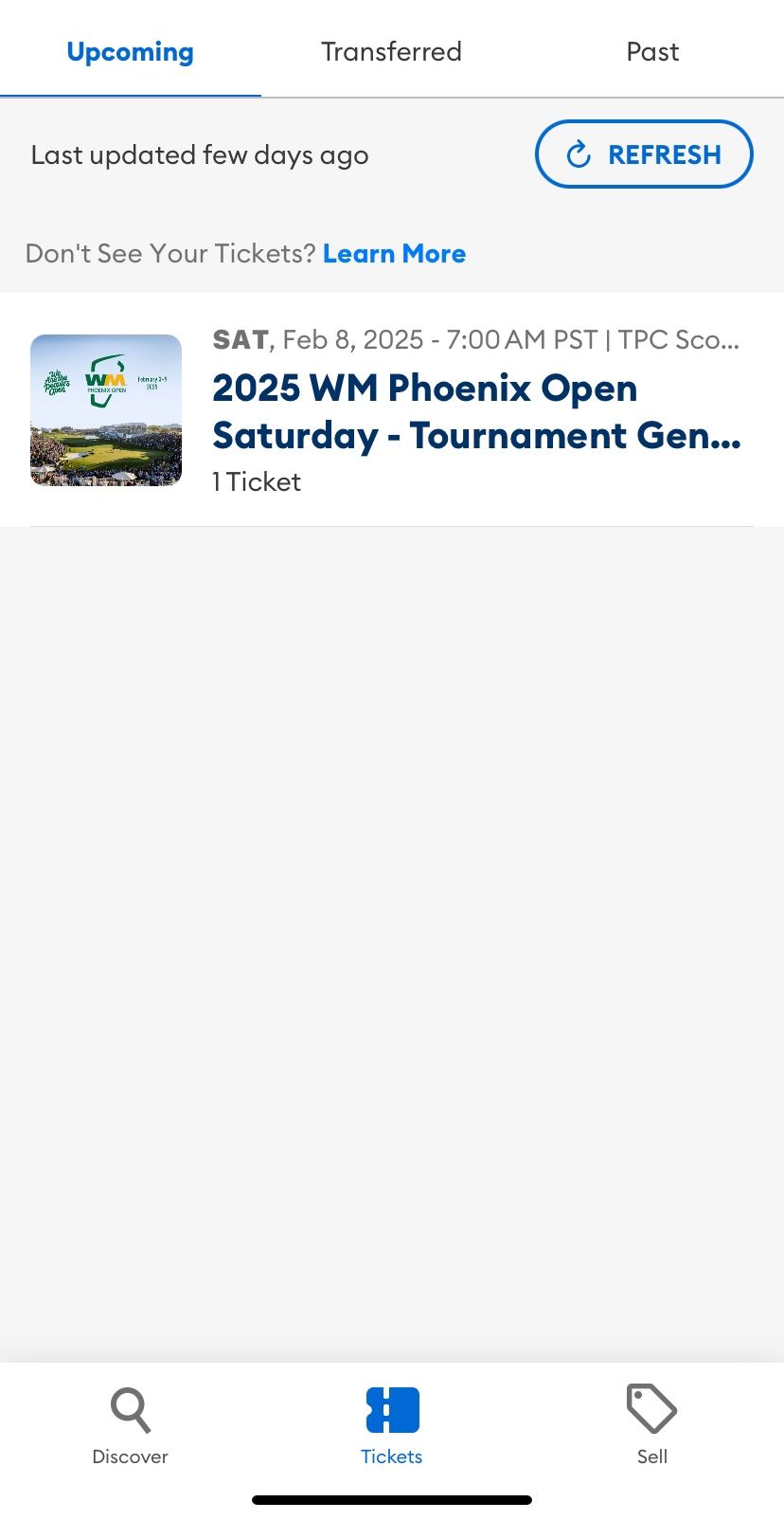 Waste Management Saturday Ticket