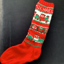 Handmade Knitted Christmas Stocking/Michael