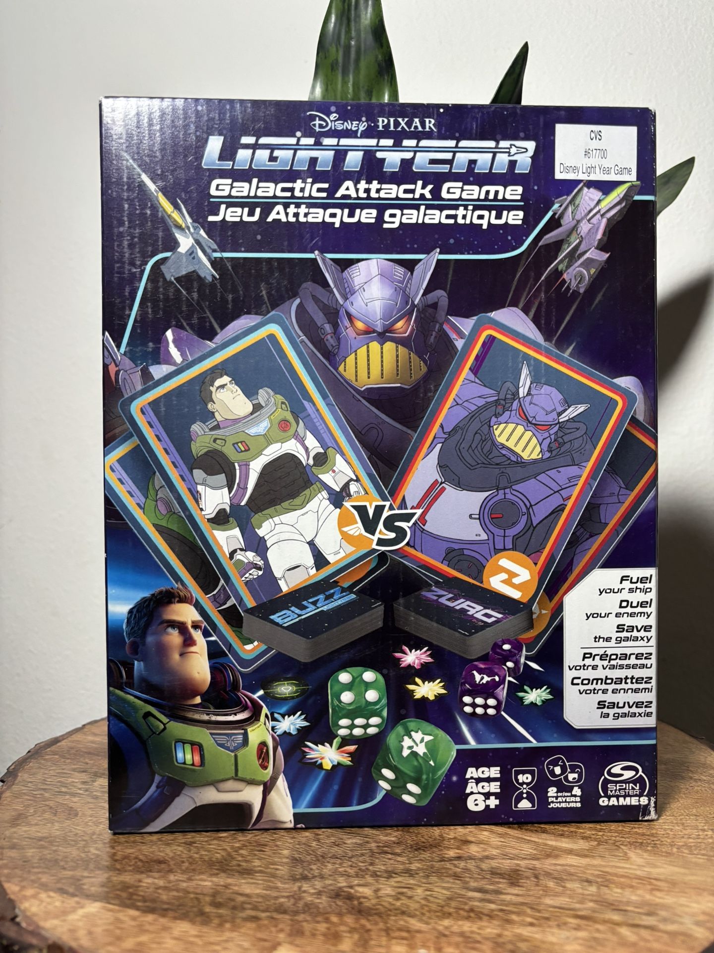 Disney Pixar Lightyear, Galactic Attack Card Dice Game Buzz Lightyear Emperor Zurg Toy Story Action Movie Board Game Toy, for Kids Ages 6 and up