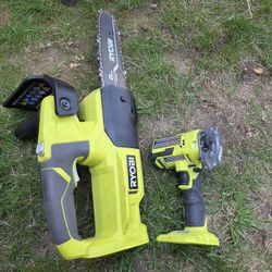 Ryobi Mini Chainsaw And Brushless Cordless Compact Cut-Off Tool