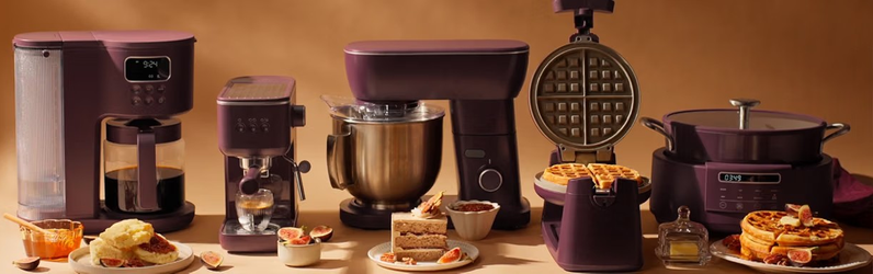 5 Appliances Set: Coffee Maker, Espresso Maker, Stand Mixer, Belgian Waffle Maker, and Slow Cooker