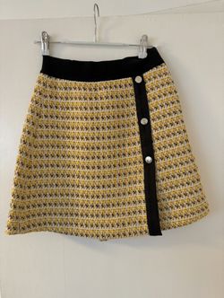 Maje - Yellow Tweed Skirt Size Small