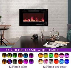 New 30" Electric Wall Mounted Fireplace with Electric Flame