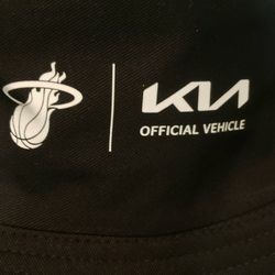 New Miami Heat Black  BUCKET HAT Kia NBA Basketball Logo Cotton Round Unisex Cap Cotton Canvas