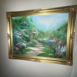 Large Oil Painting In Gold Frame
