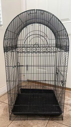 Large Wrought Iron Bird Cage, Medium Pet House for Cockatiel, Sun Conure, Parakeet, Budgie, Lovebird, Canary Finch H37L20W20Inch