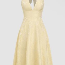 Yellow halter dress