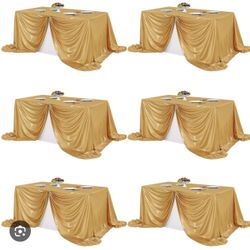 Fitable Gold Sequin Tablecloth for Parties - 6 Pack
