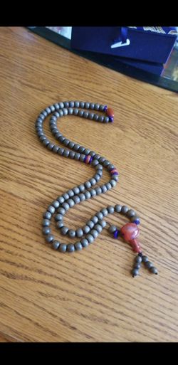 Wood Prayer Mala Beads Wrap Bracelet Asian Chinese