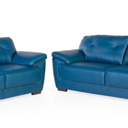 Two piece leather living room set