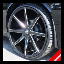 Brand New 24" Dub S109 Push 6x139.7 Black Milled Wheels