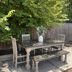 Custom Built Dining Table Solid wood Farmhouse Set Modern Rustic Bench Country Oval Round Counter Breakfast Height  Farm House 