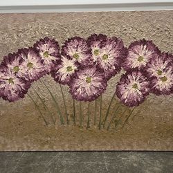 🤩  Canvas Original Painting With Beautiful Texture, Flowers, Wall Art 