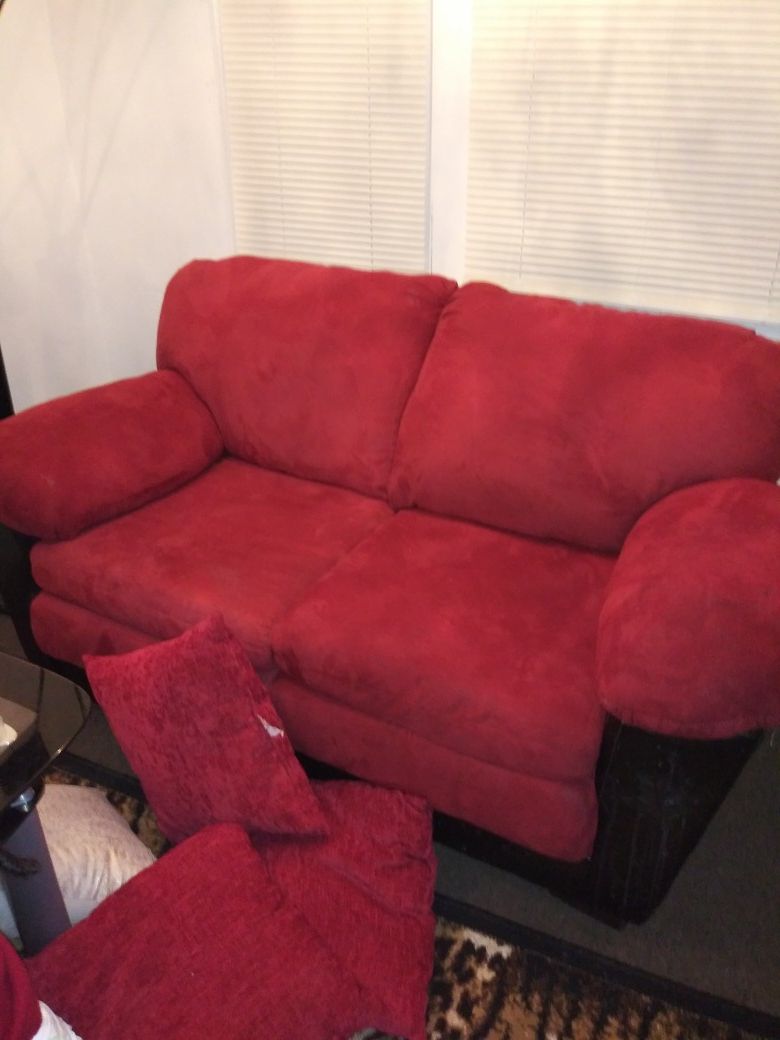 2 leather and suede couches pick ups only