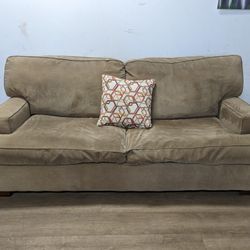 Modern Light Brown Fabric Pullout Couch