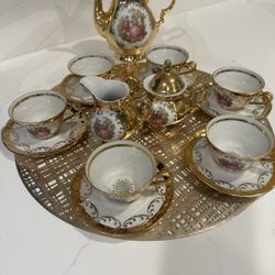 24 Karat Gold Porcelain Tea Set