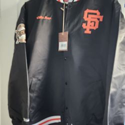 Giants Satin mitchell and ness Throwback jacket