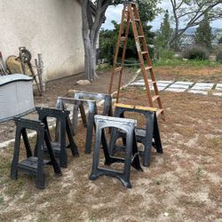 1 Ladder & 6 Sawhorses