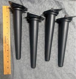 8” slanted black metal chair legs