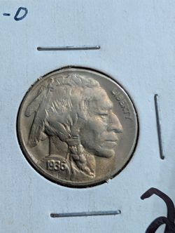 Beautiful Antique 1936d Buffalo Nickel Coin 