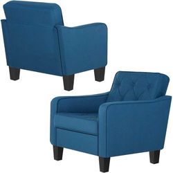 Living Room Chairs Fabric Accent Chair, (1 Blue)