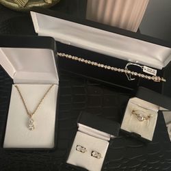 Mothers Day 14k Gold Plated Jewelry Set Of 4 