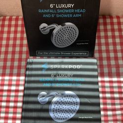 SparkPod. 6” Luxury Rainfall Shower Head and Arm. 