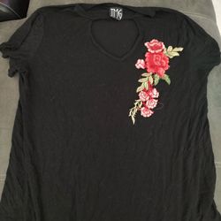 Black Shirt With Roses