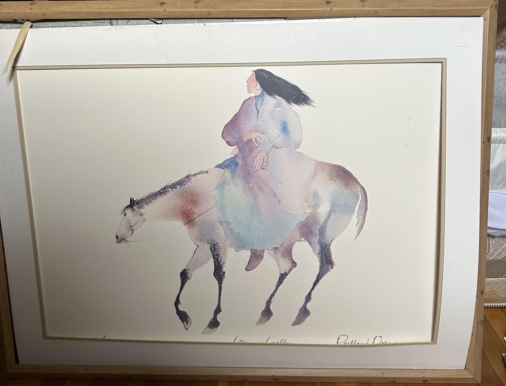 Carol Grigg Portland Oregon “Crow Warrior” Gango Gallery Signed Large Print 31x38