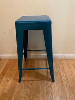 Teal Metal Stool/ Read Description
