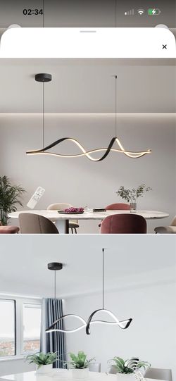 Light black led kítchen island  pendant