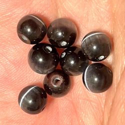 Lot Of 72 Black Cats Eye Beads