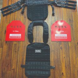 MVRK Adjustable Weighted Vest with two 5.75lb removable plates total weight 14lbs