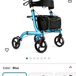 Rollator Walkers for Seniors- Rollator Walker with Seat 8" Wheels- Easy Folding Senior Walker with Backrest- Lightweight Mobility Walking Aid for Adul