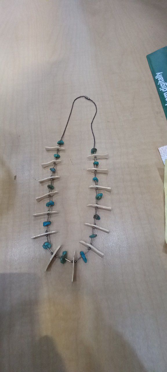 Turquoise And Sterling Silver Necklace Asking $65