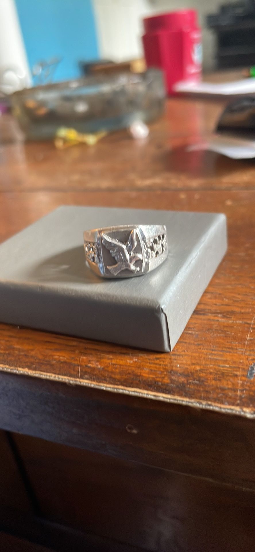 Silver Eagle Nugget Ring