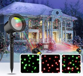 COOWOO Christmas Laser Lights, Star Laser Projector Light Show for Outdoor Decorations, Waterproof Landscape Lighting for Christmas and Holidays Condi