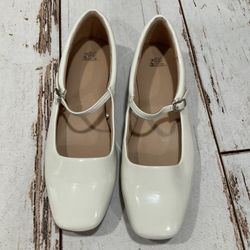 WILD FABLE WHITE MARY JANE BALLET FLATS 