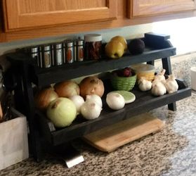 🌱2 Tier (2/3 Planks) Solid Wood Tray Shelf ::: 14"H X 30" W X 10"D ::: Black