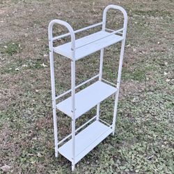 Metal 3 Tier Wall Or Floor Narrow Storage Shelf