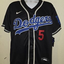 New Men's Dodgers Freeman Black Jersey Stitched 