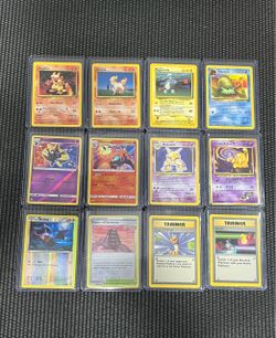 Vintage Pokemon Card Lot Alakazam Vintage Holo Charizard Holo Base Set WOTC - 12pc
