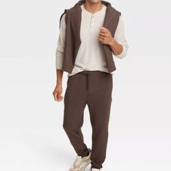 All In Motion Men's Textured Fleece Cotton Joggers Small 