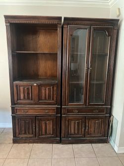 Traditional Dark Oak Cabinets - Matching Set