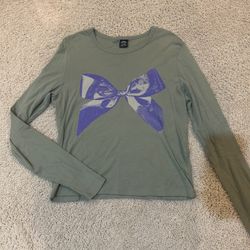 Urban Outfitters Sage Green Bow long sleeve
