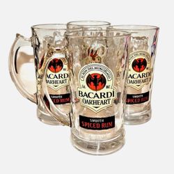 New Bacardi Oakheart Smooth Spiced Rum Glass 14oz Mugs